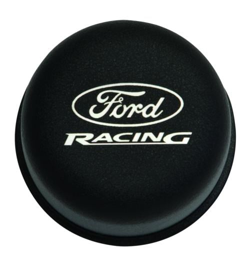 M-6766-FRNVBK Breather Cap with  Racing Logo, Black