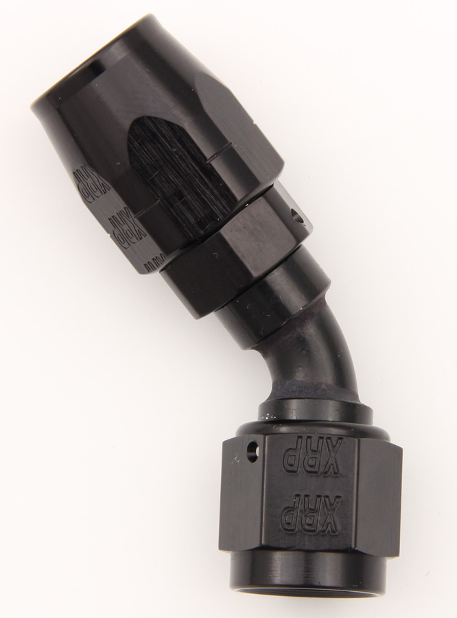 No.6 AN 45 deg Double Swivel Hose End - Black