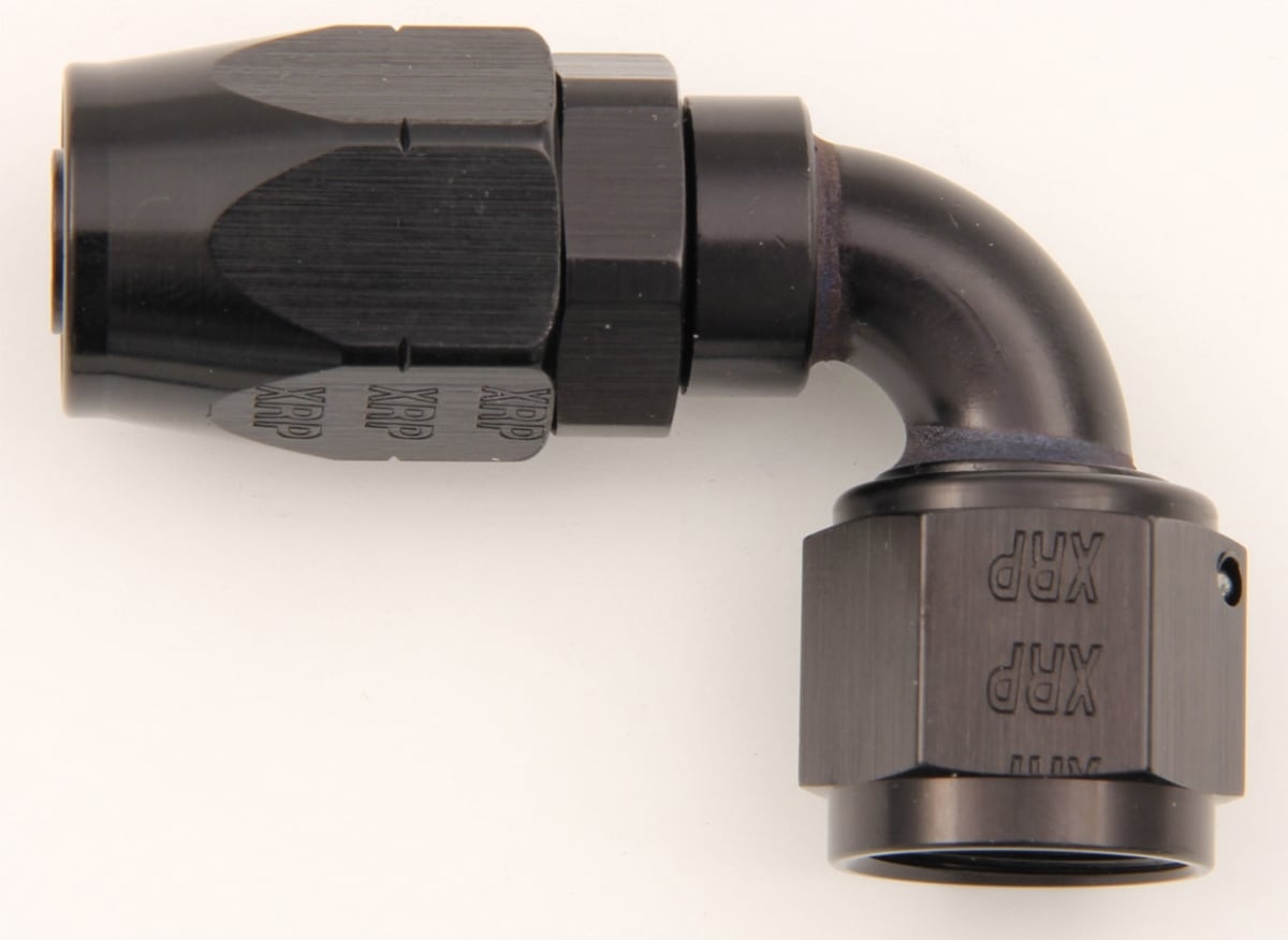 No.12 AN 90 deg Double Swivel Hose End - Black