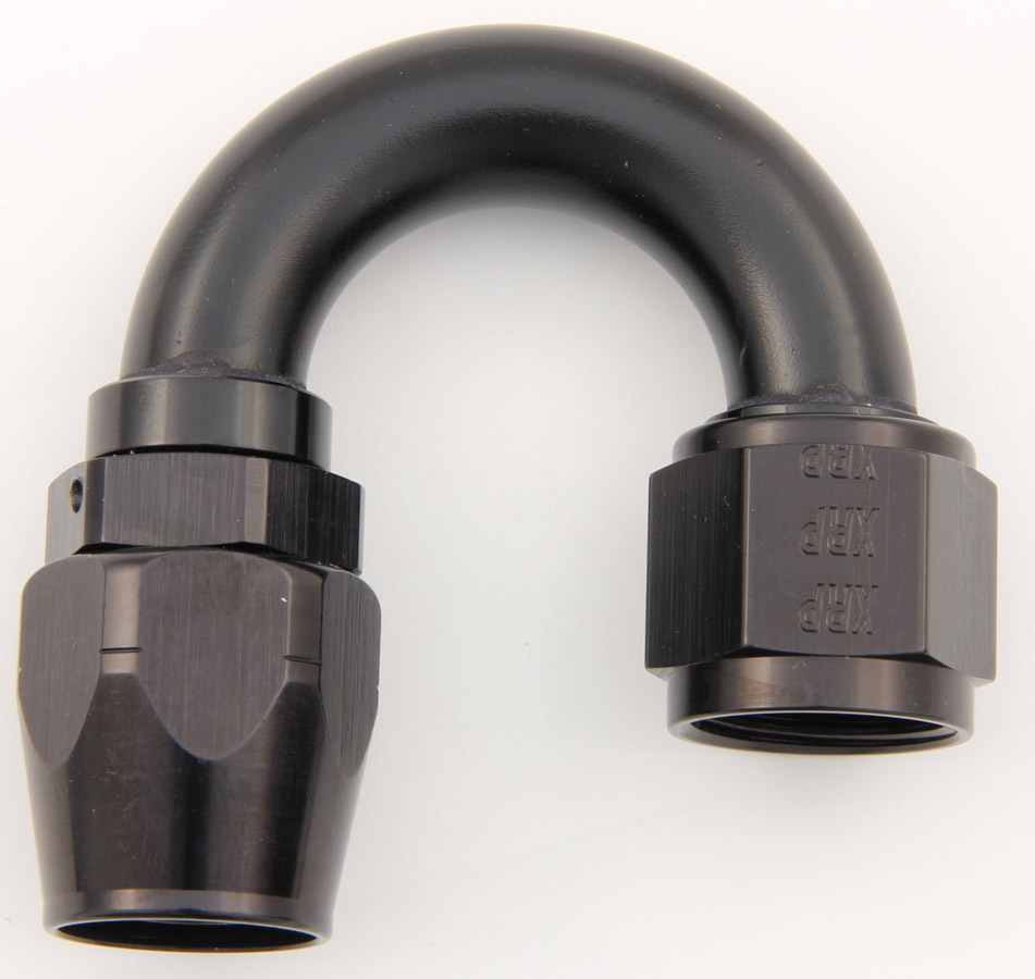No.6 AN 180 deg Double Swivel Hose End - Black