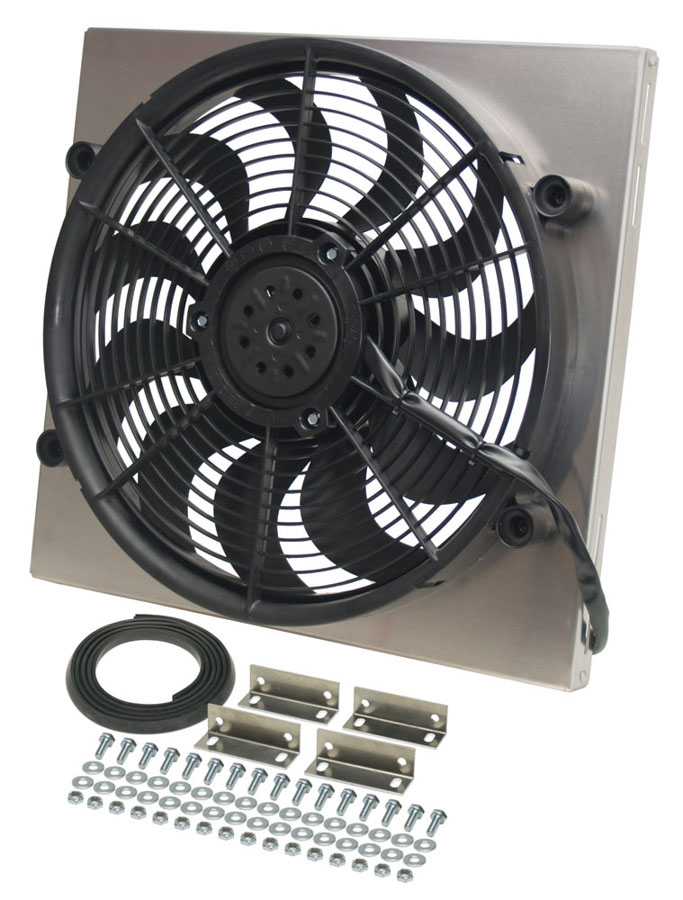 16819 Performance HO RAD Electric Cooling Fan 17 in. Fan Puller 2400 CFM - Curved Blade - 17.62 x 18.75 x 3 in.