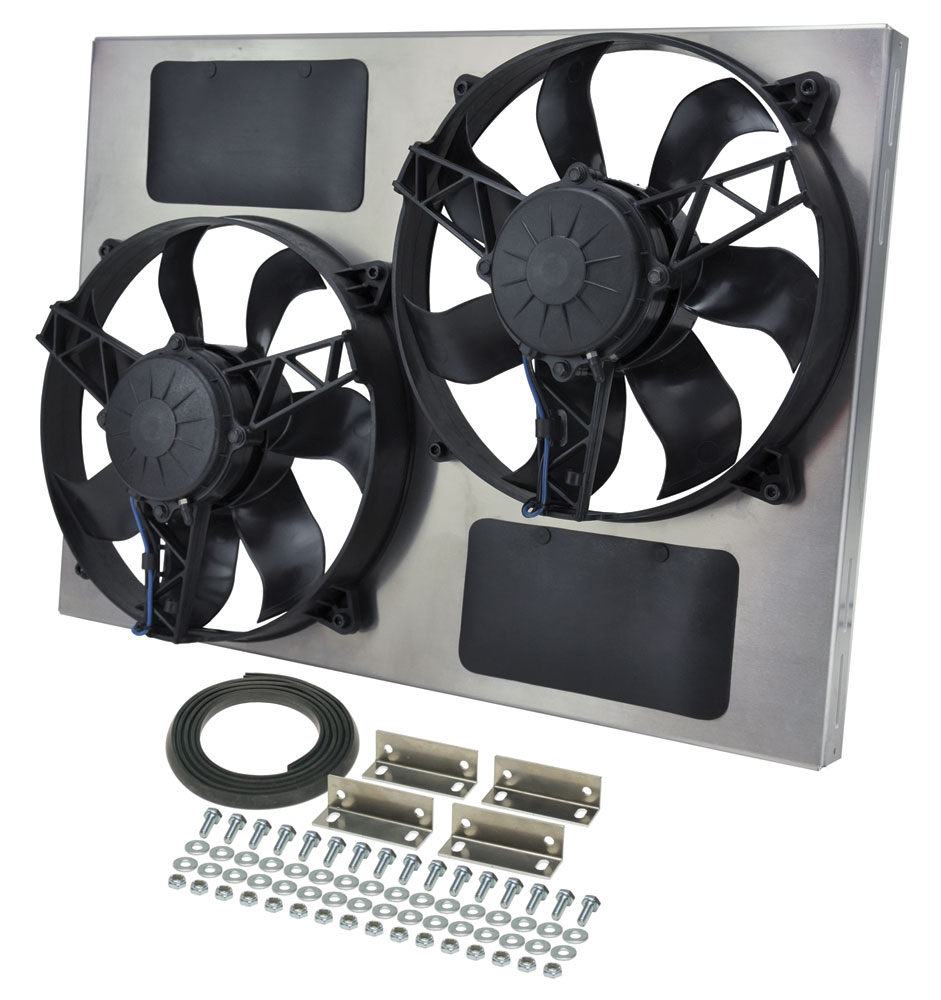 16833 Dual Radiator Fan with Aluminum Shroud Assembly - 12 in. Dia.