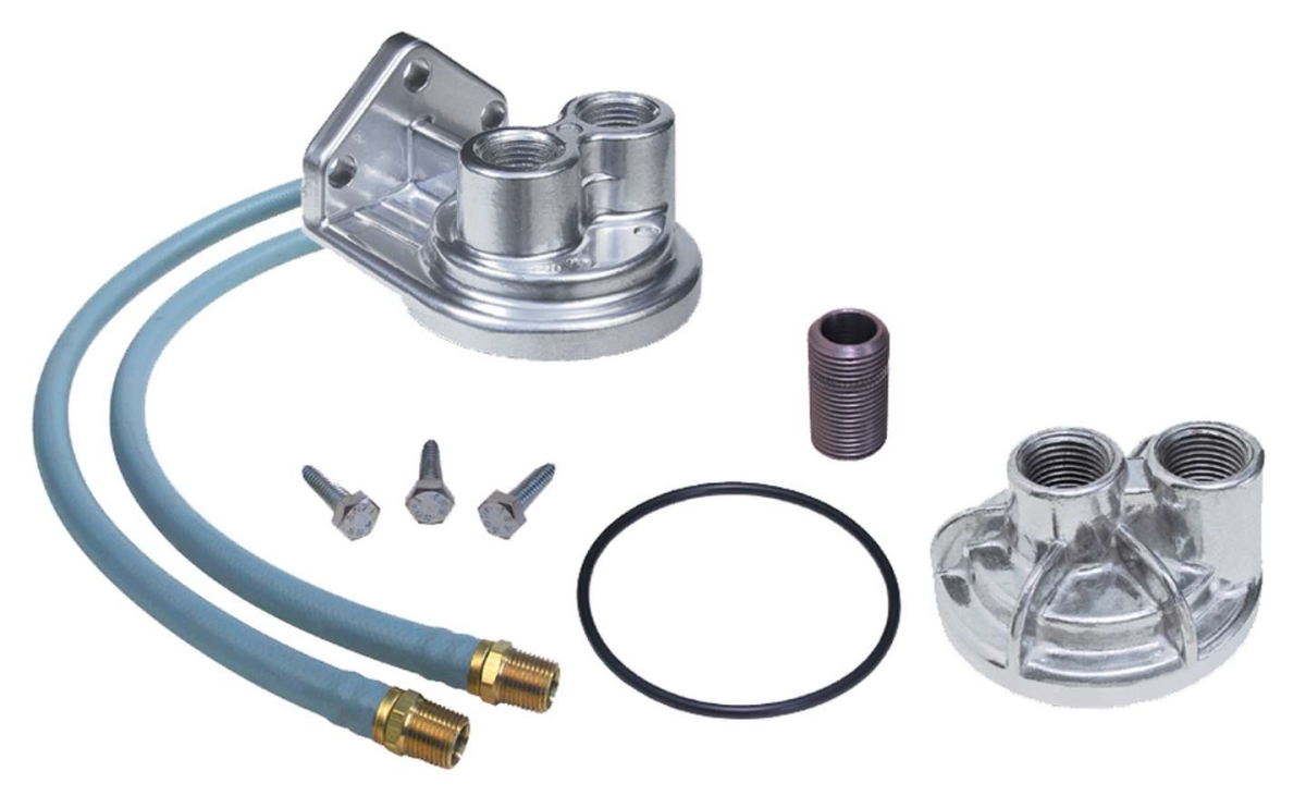 Single Oil Filter Relocation Kit - 0.75-16 Threads