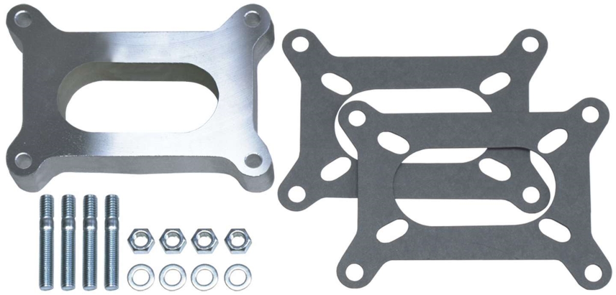Aluminum Carburetor Spacer - Holley 2 BBL - 1 in. - Open Center -  Track USA, TR3083517