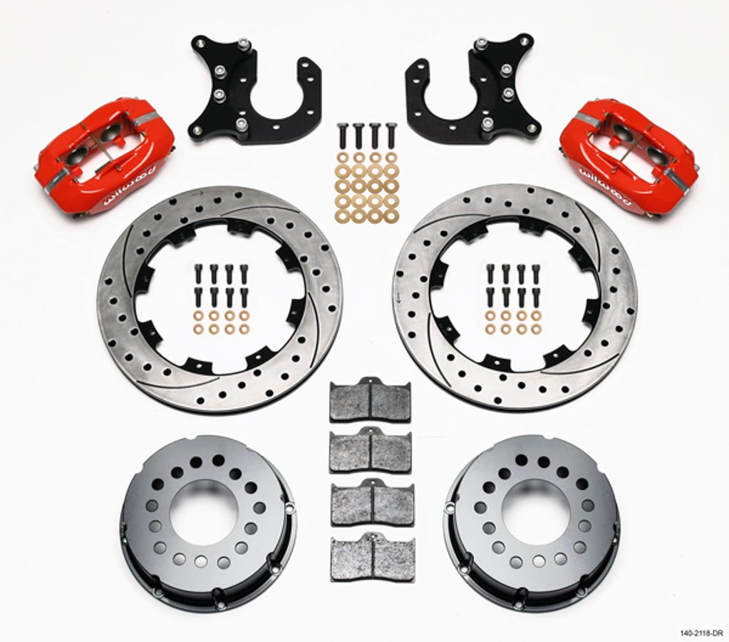 Pro Series Rear Disc Kit for New Big Ford Drilled - Red