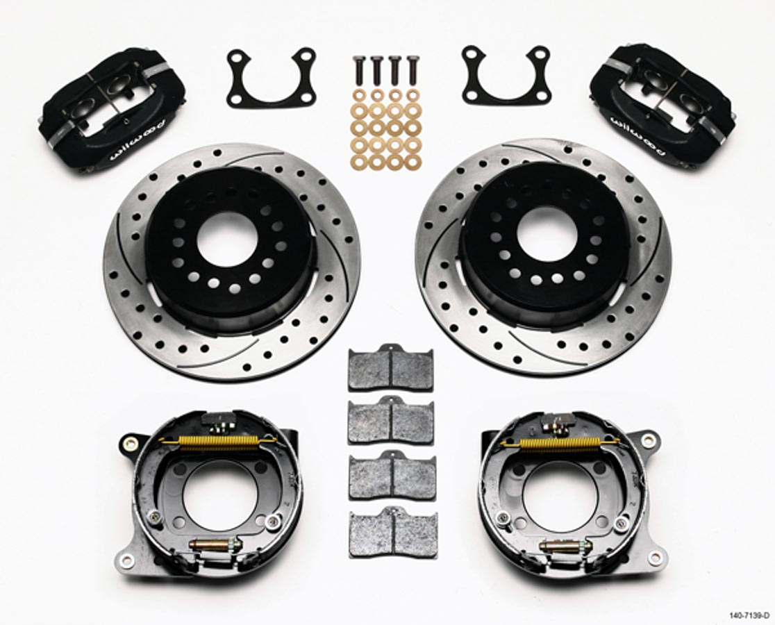 Forged Dynalite Rear Parking Brake Kit for Big Ford 2.36 in. Offset One Piece Vented