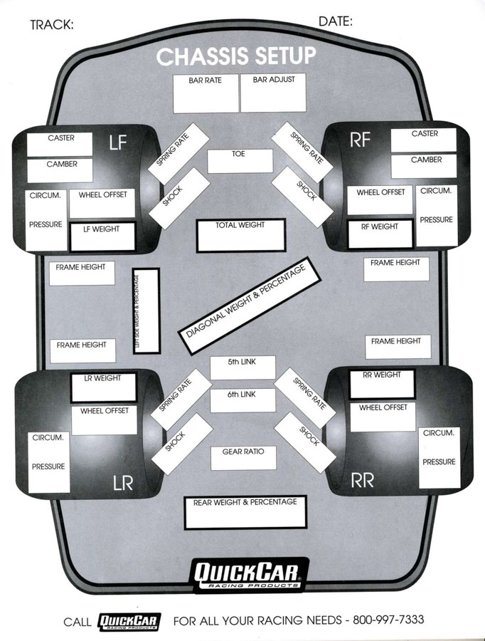 Chassis Set-Up Forms Refill - Pack of 50