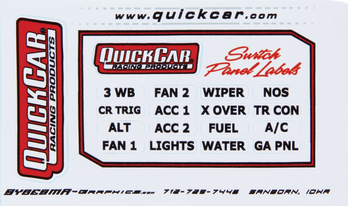 QRP50-003 Switch & Ignition Panel Stickers