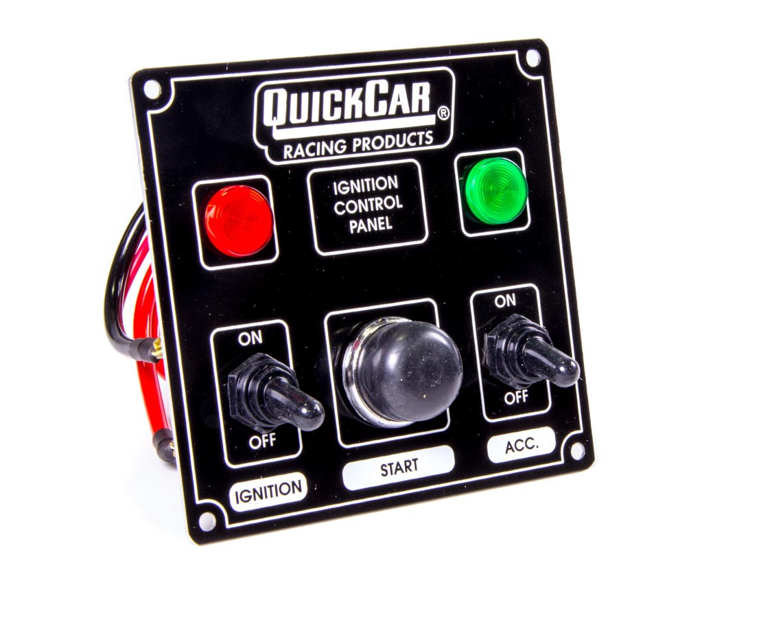 QRP50-822 Ignition Control Panel with Single Accessory Switch - Warning Lights - Black