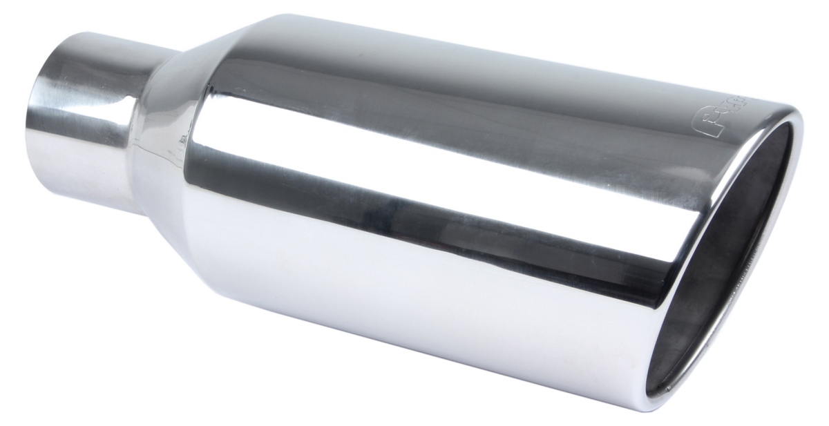 Polished Weld-On Exhaust Tip - 4 x 7 x 18 in.