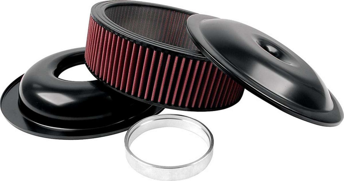 14 in. Air Cleaner Kit with Washable Element - 4 in. - Black