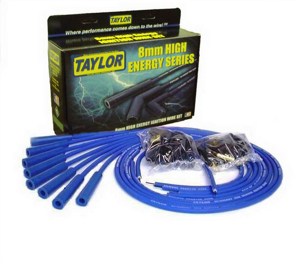 8 mm 180 deg High Energy Ignition Wire Set - Custom Fit - Blue