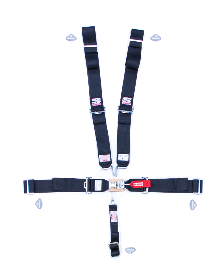29043BK 55 in. Latch & Link Pull-Down Bolt-in Individual 5 Point Sport Harness System - Black