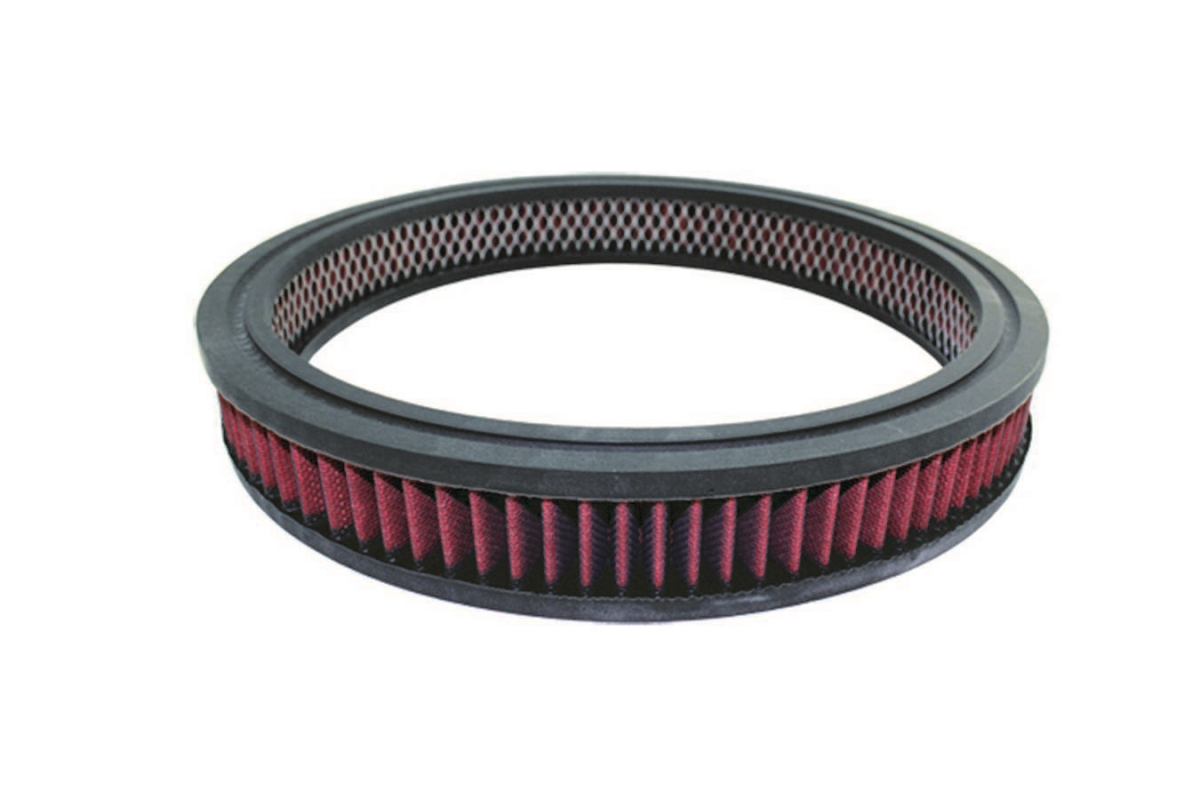 7142 14 x 2 in. Round Chrome Air Cleaner Element - Red