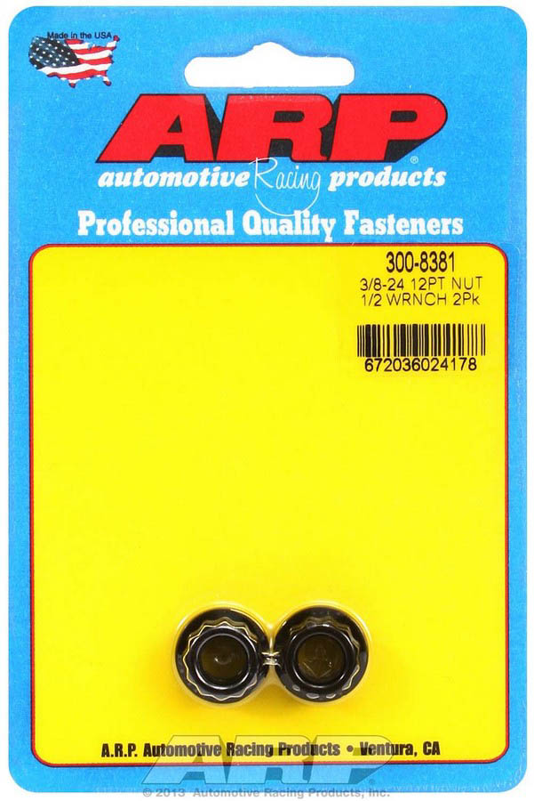 300-8381 0.37-24 in. 12 Point Nuts - Pack of 2