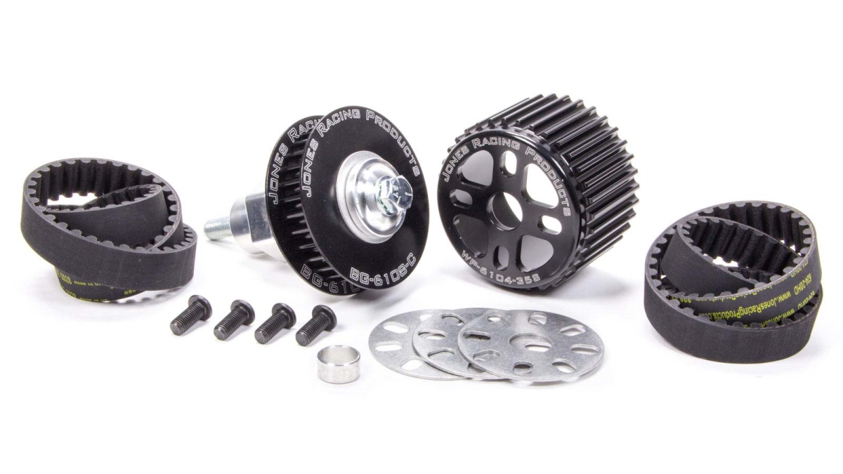 2010-RA-11 HTD Water Pump Drive Kit for Small Block Chevy, Black Anodize