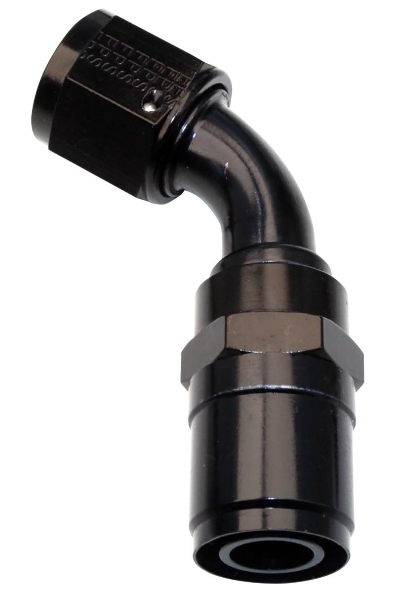 2603006 No.6 Race-Rite Crimp-On Hose End, Black Anodize - 30 deg