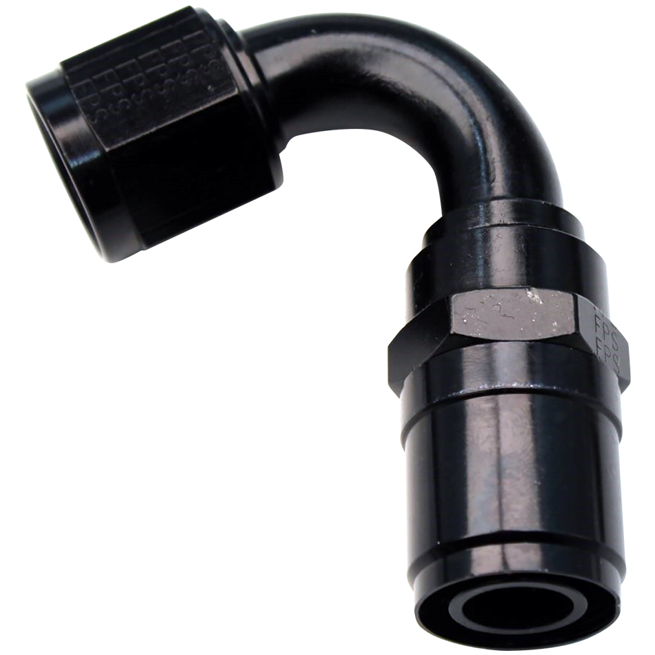 2612012 No.12 Race-Rite Crimp-On Hose End, Black Anodize - 120 deg