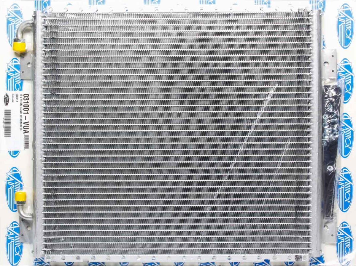 031001-VUA 17 x 19 in. Universal SuperFlow Unpainted Condenser with Brackets -  VINTAGE AIR, VIN031001-VUA