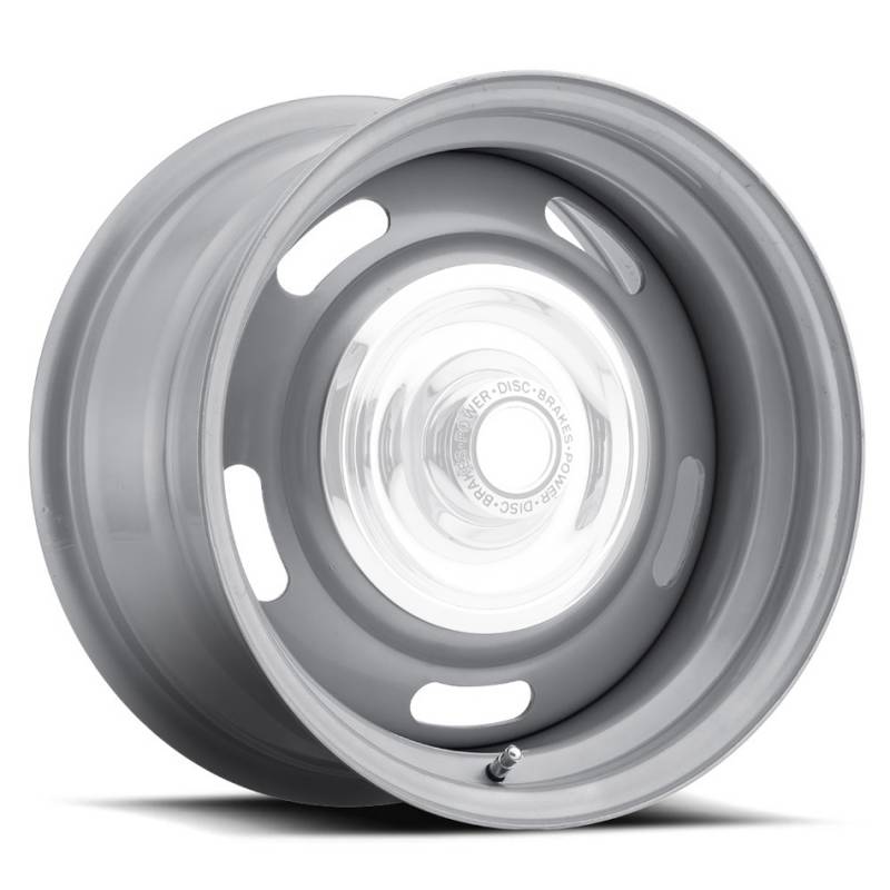 55-5704 15 x 7 in. Rally Silver Wheel, Silver - 4.250 in. Backspace - 5 x 4.50 & 5 x 4.75 in.
