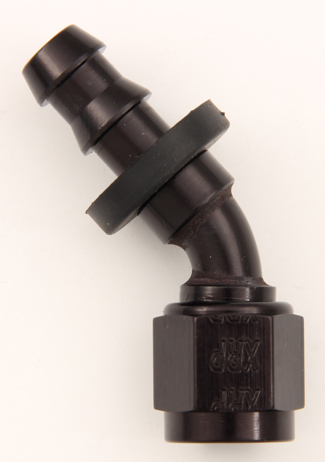 234512BB No.12 45 deg Push-On Hose End, Black Anodize