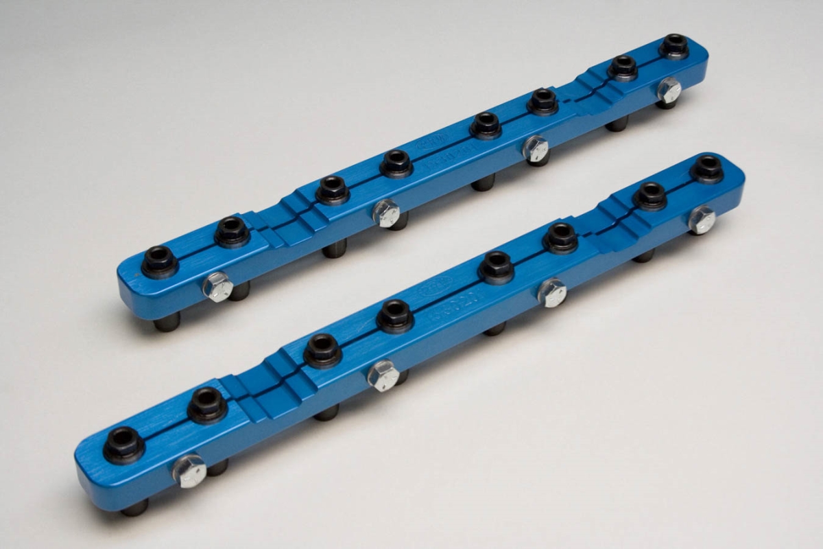 1530201 Billet Aluminum Stud Girdle Kit for Small Block Ford, Blue Anodize - 0.43-20 in. Thread Studs