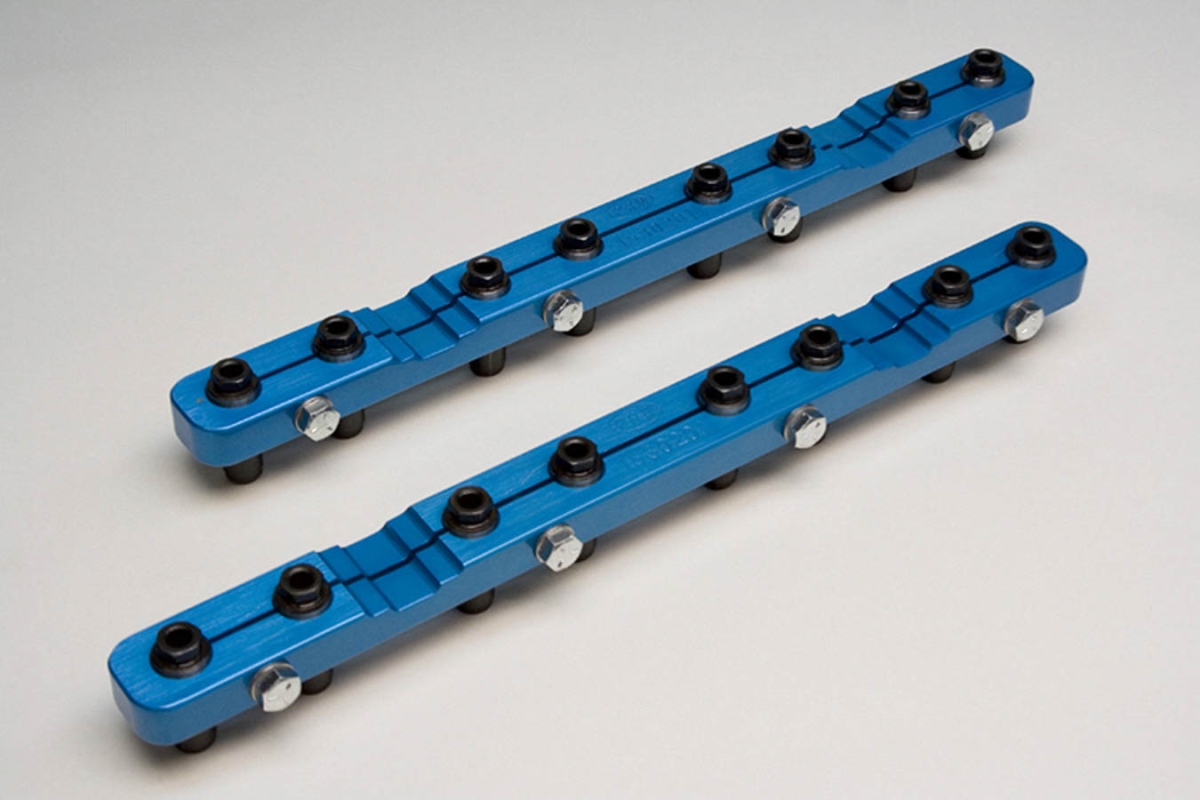 1535001 Billet Aluminum Stud Girdle Kit for Small Block Chevy, Blue Anodize - 0.43-20 in. Thread Studs