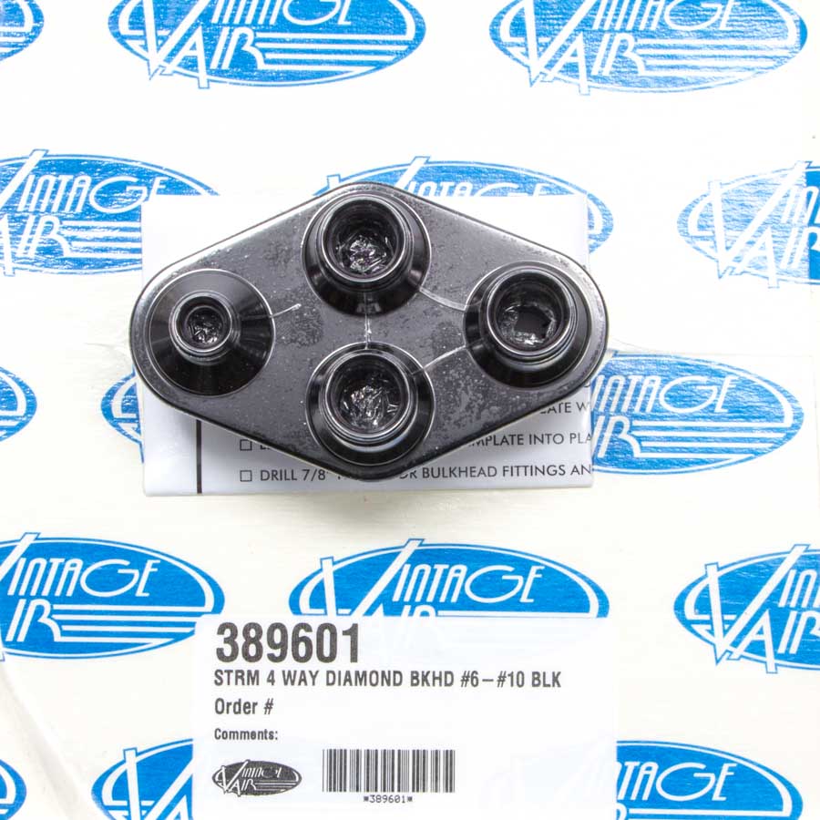 389601 4 Way Diamond Bulkhead Plate for No.6-10 Male O-Ring Heater