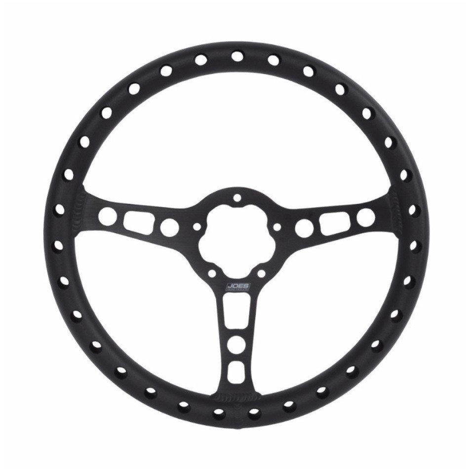 13450 13 in. Dia. 3 Spoke Flat Steering Wheel, Black Anodize