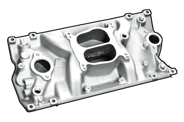 52007 Satin Power Plus PS Vortec Manifold for Small Block Chevy