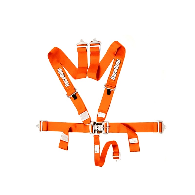 RaceQuip & SafeQuip 711041 Large Orange SFI 5 Point Harness Set