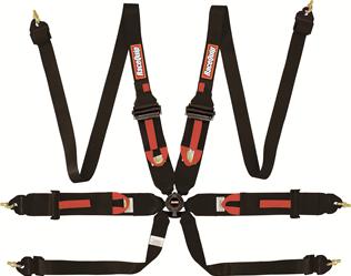 855005 HNR 6-Point Harness Camlock with Pull Down Lap Belt, Black