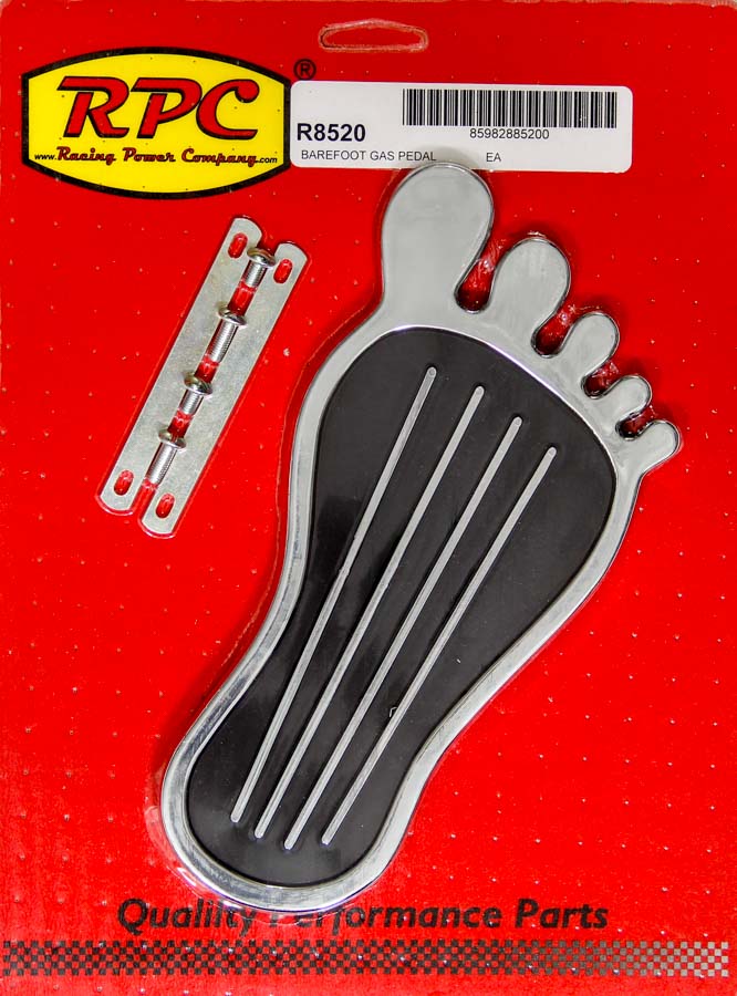 R8520 Steel Gas Pedal Barefoot - Chrome