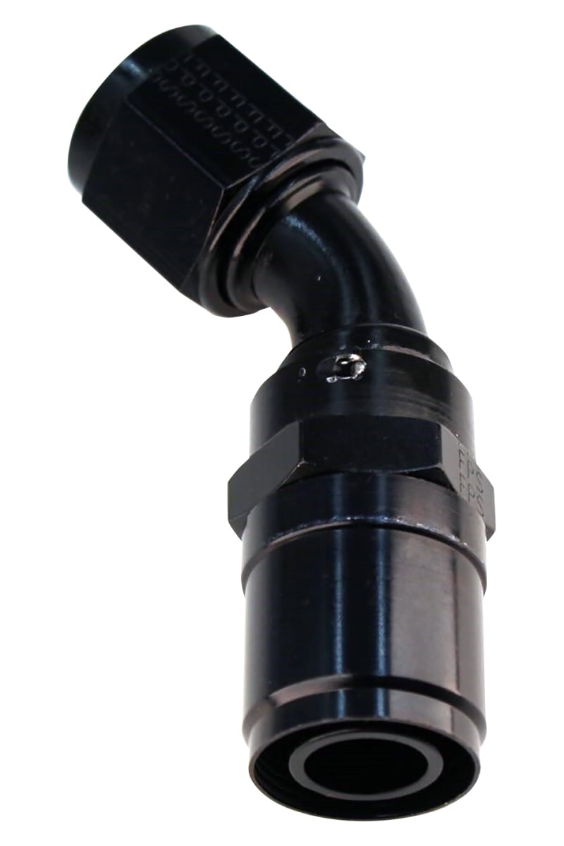 2606008 No.8 Race-Rite Crimp-On Hose End, Black Anodize - 60 deg