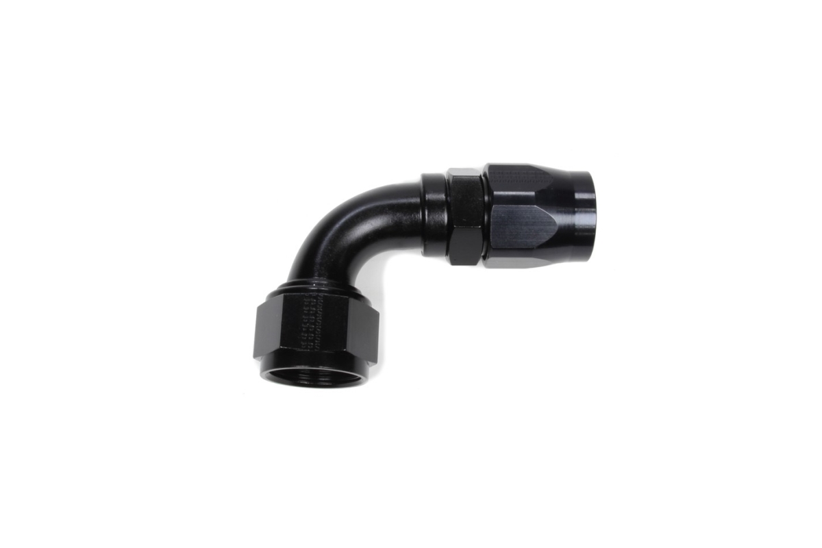 109016-BL No.16 x 90 deg Power Flow Hose End, Black