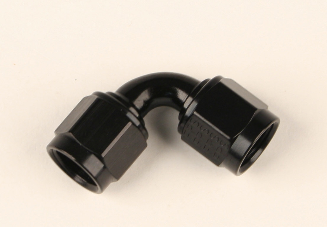 496318-BL No.8 90 deg Female Couple Fitting, Black