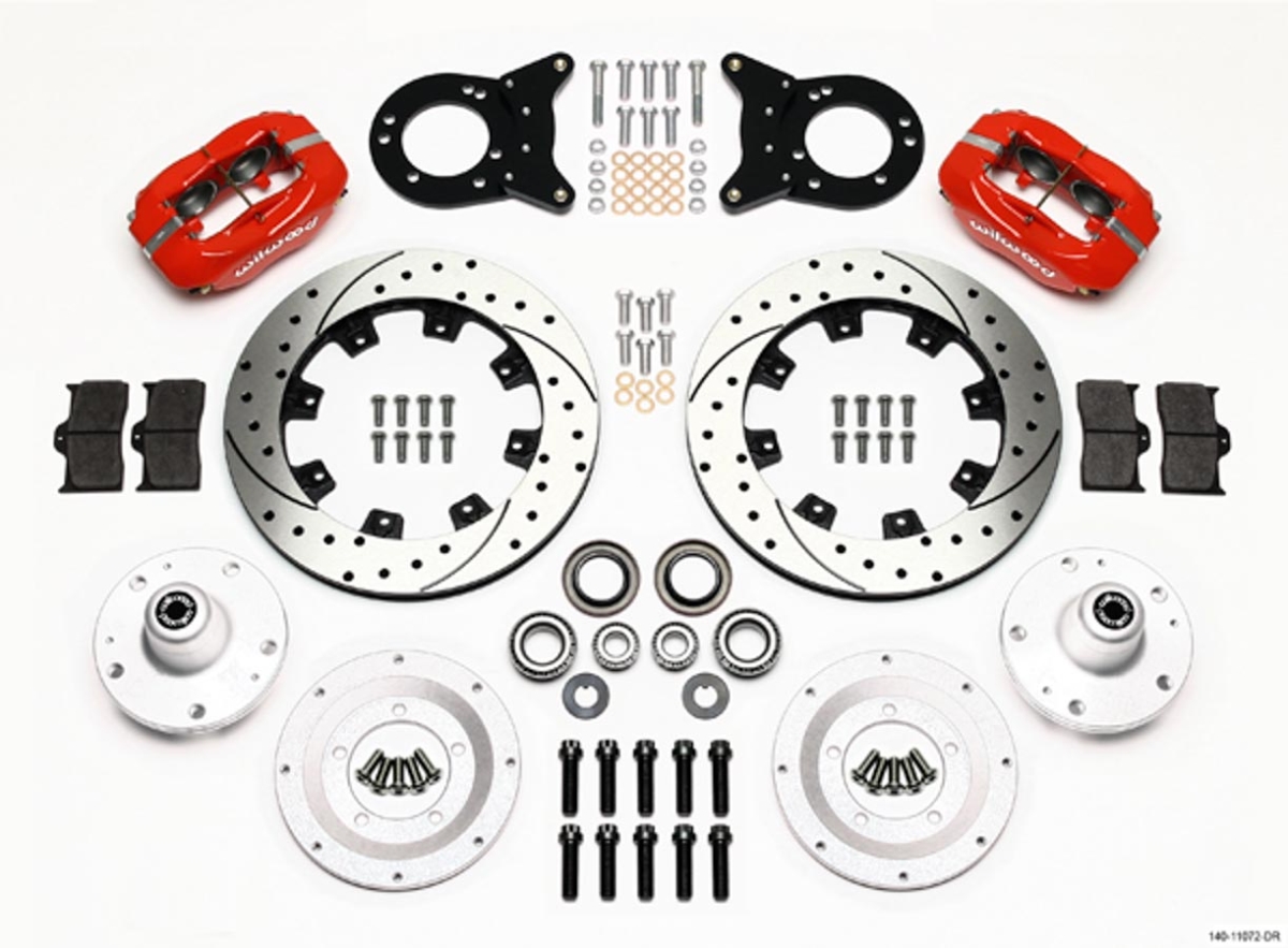 140-11072-DR Front Disc Brake Kit for 1965-1969 Ford Mustang, Red