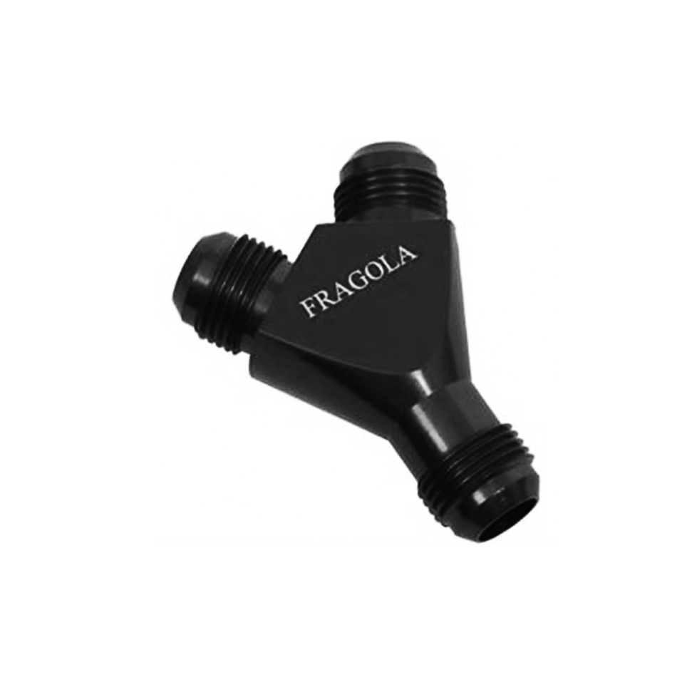 900617-BL 16 AN Male Inlet x 12 AN Male Outlets Y-Fitting, Black Anodize