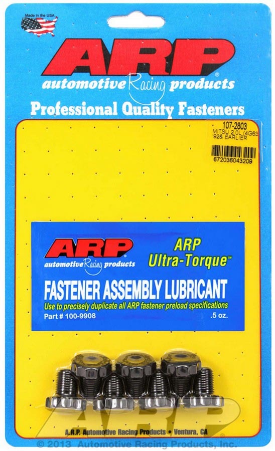 107-2803 12 x 1.25 mm 12 Point Head Thread Flywheel Bolt Kit with 0.600 in. Long for Mitsubishi 2L, Black Oxide - Set of 7