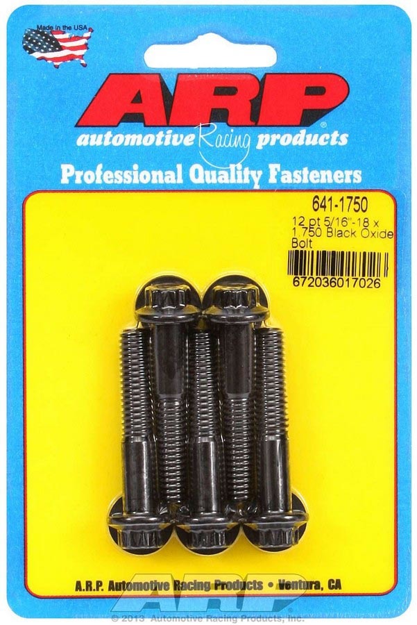 0.312-18 x 1.750 in. 12 Point Head Thread Bolt, Black Oxide - Set of 5