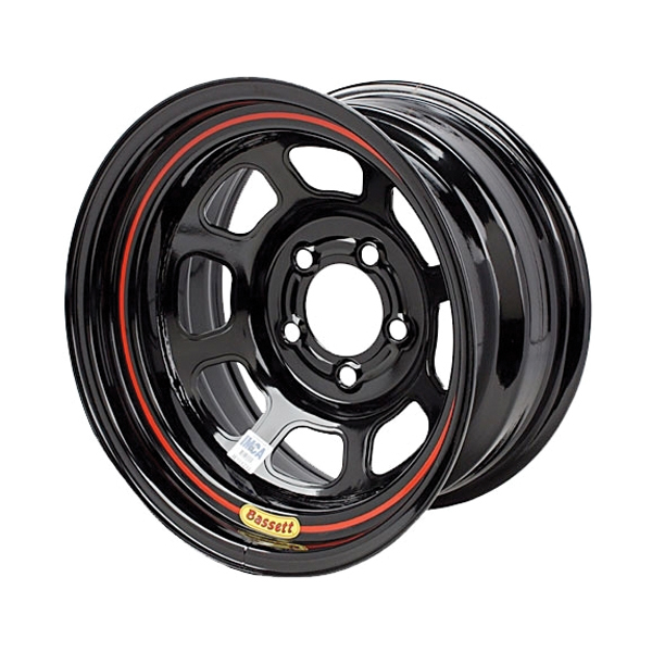 BAS57RN4 15 x 7 in. Dot Street Legal Wheel with 5 x 100 mm Bolt Pattern - Black Powder Coat