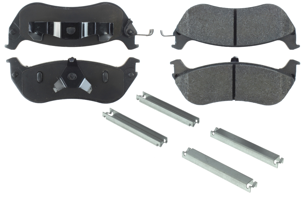 Posi-Quiet Semi-Metallic Front Brake Pads - Black - Set of 4 - Includes Hardware