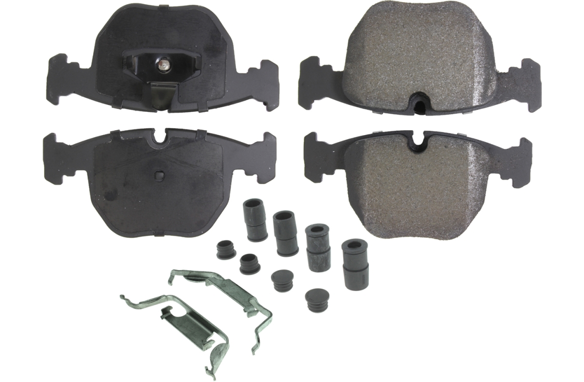 Posi-Quiet Semi-Metallic Front Brake Pads - Black - Set of 4 - Includes Hardware