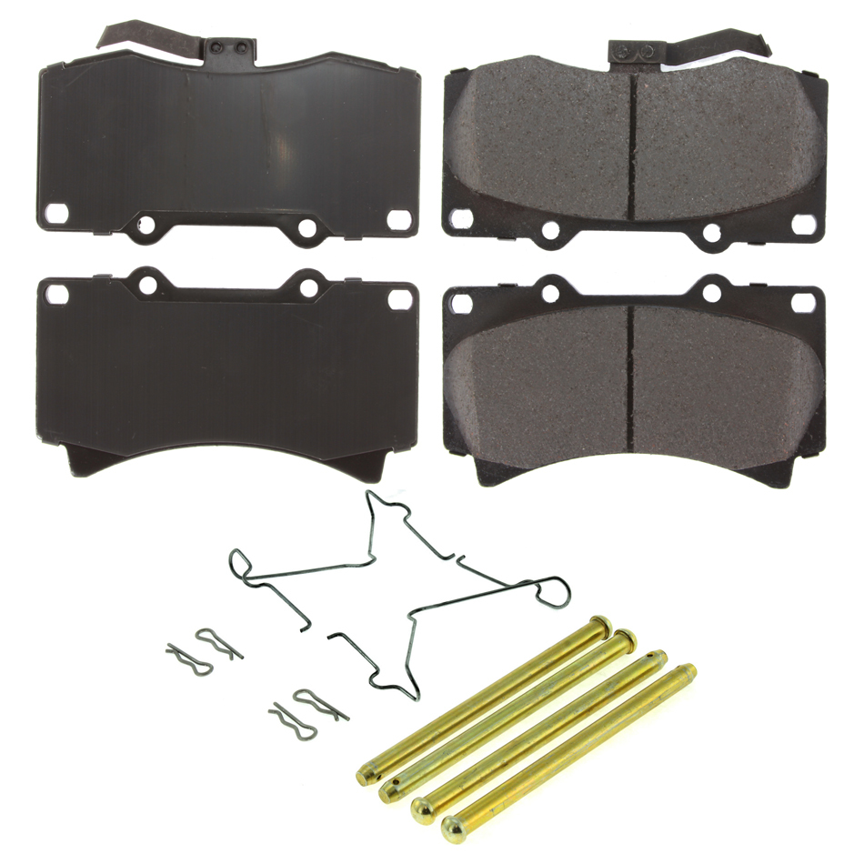 Posi-Quiet Ceramic Brake Pads - Black - Front - Set of 4 - Includes Shims & Hardware
