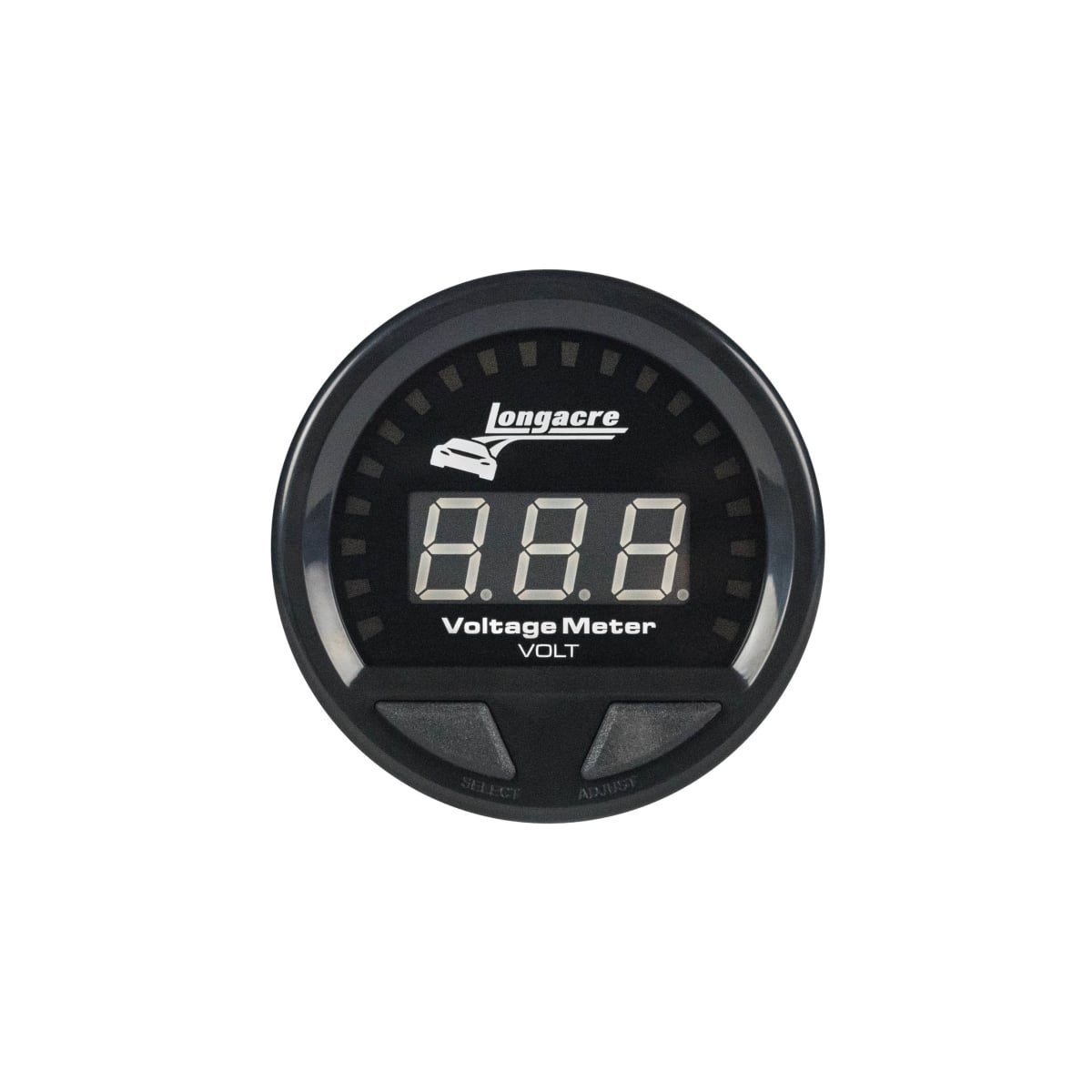 LON52-46862 2.625 in. dia. 8-18V Electric Waterproof LED Voltmeter Warning Light, Black