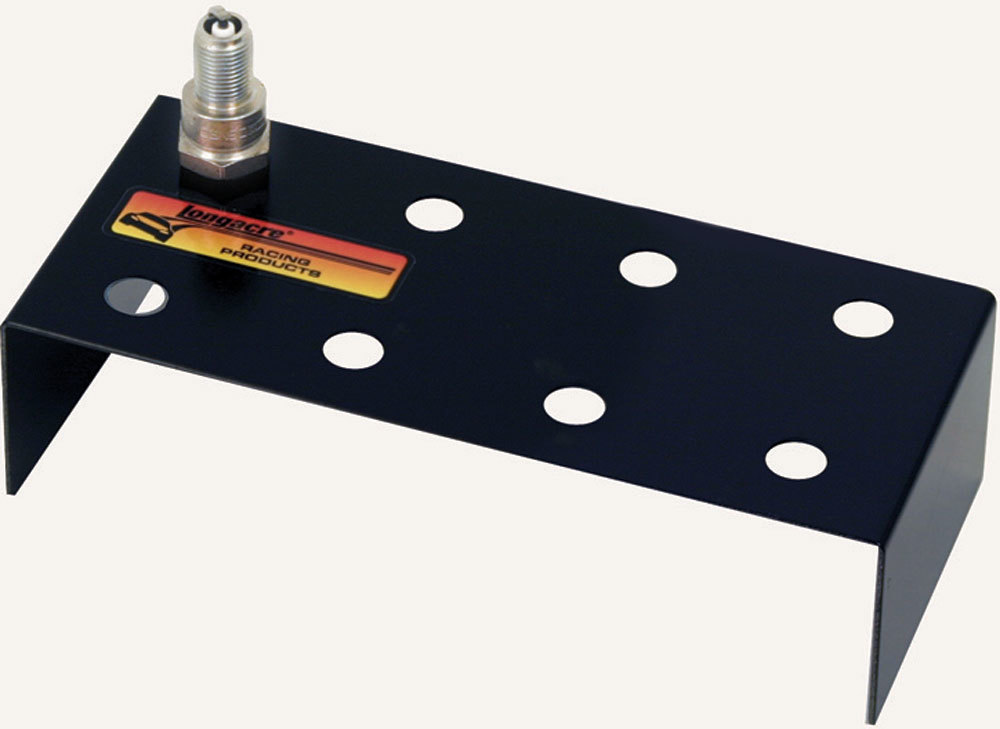 8 Hole Spark Plug Holder with Aluminum Two Row, Black Powder Coat