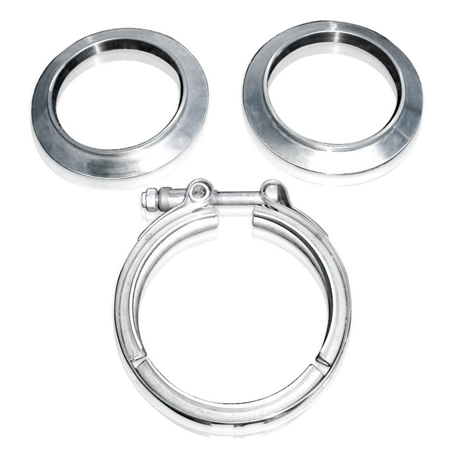 3.5 in. Stainless Steel Tube Exhaust & V Band Clamp, Natural