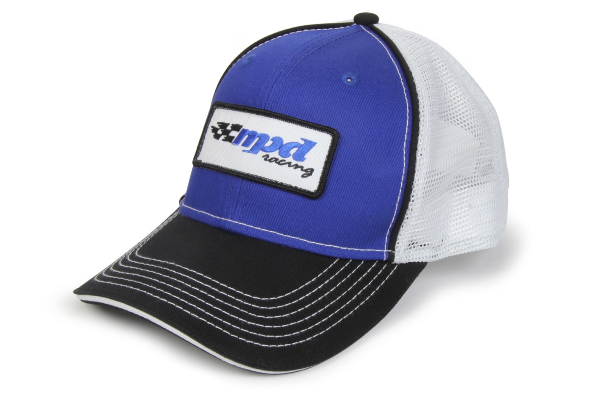 Embroidered Mesh Hat - Black & Blue