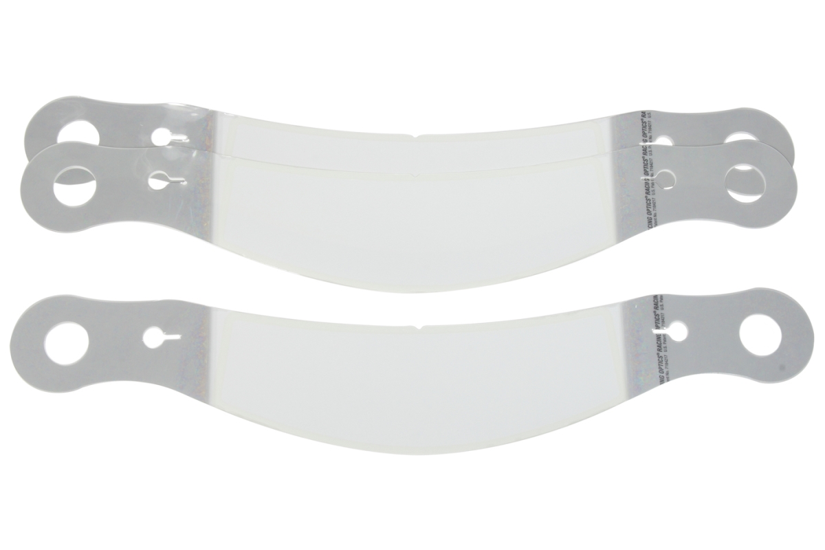 2 mm Thick Perimeter Seal Tear Off Helmet Shield with Curved Plastic Bell, Clear - Set of 30