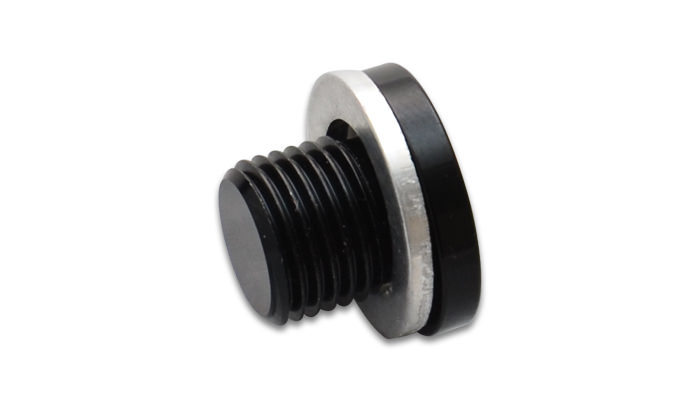 12 mm x 1.5 Male Allen Head Aluminum Plug Fitting, Black Anodize